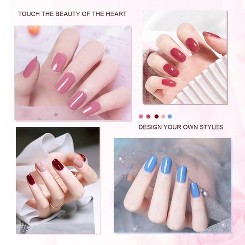 JEWHITENY 45PCS Gel Nail Polish Kit, 42 Colors 5ML Gel Polish Nude Gray Pink Blue Soak Off Glitter Nail Art Starter Kit Beauty Gifts Set for Women Girls Valentines Mother's Day Gift