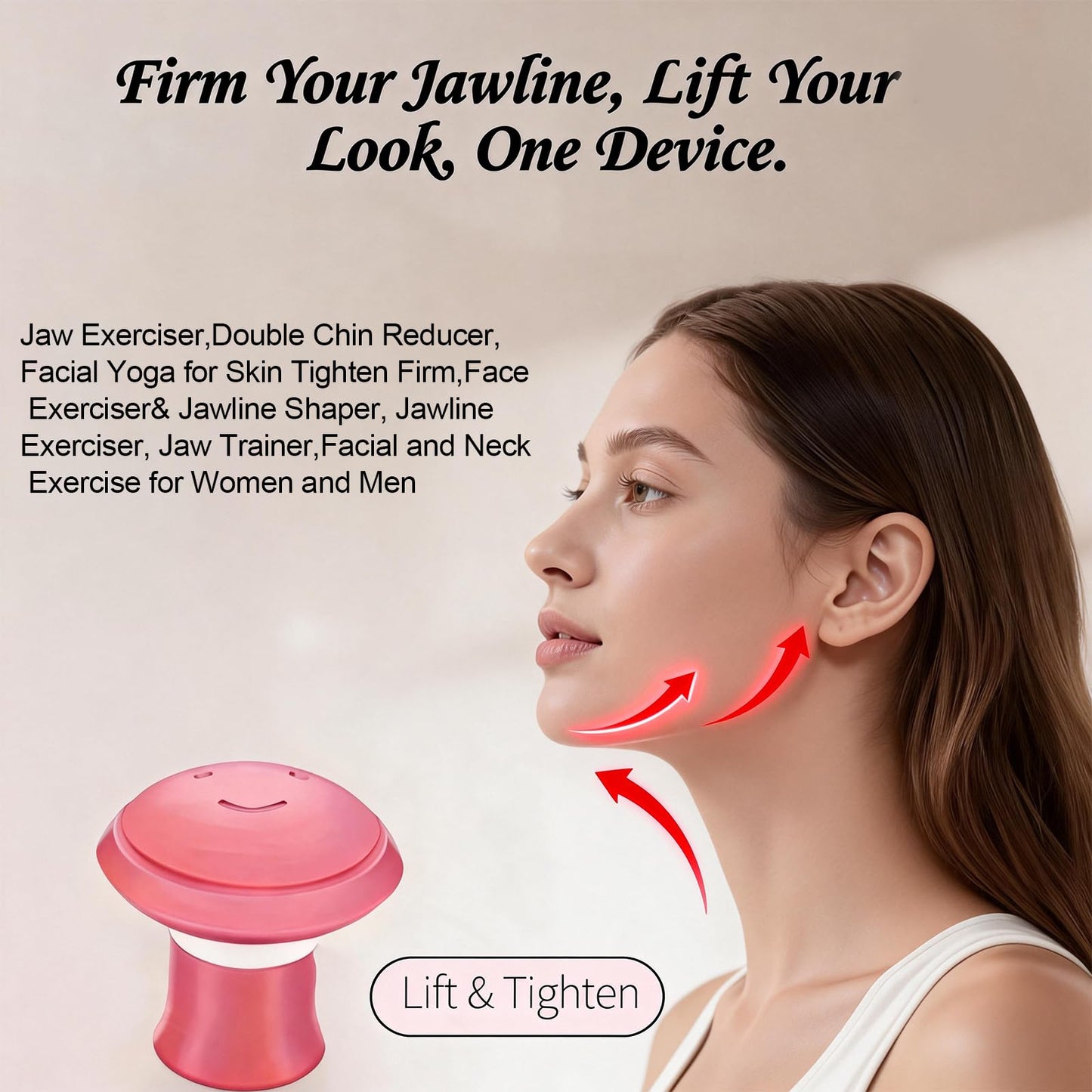 2PCS Jawline Exerciser,and Jaw Exerciser with Chin Strap, Face Belt Set, Adjustable Design to Help Lift Jawline,Reusable Jawline Shaper for Women and Men