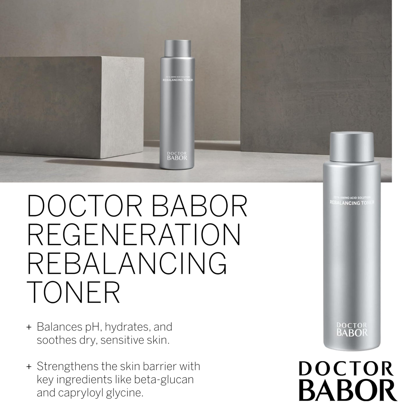 Doctor BABOR Regeneration Rebalancing Toner, Beta Glucan Hydrates, Soothes and Balance the Skin, Strengthen Skin Barrier, Reduce Redness and Even Complexion, 6.76 oz