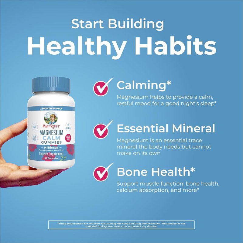 Calm Magnesium Citrate Gummies - Stress Relief & Bone Health | Vegan, Sugar-Free | 60 Count