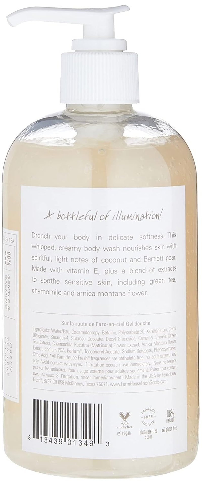 FarmHouse Fresh Rainbow Road Body Wash - Hydrating Soothing Formula with Vitamin E & Green Tea | 12 oz for Sensitive Skin