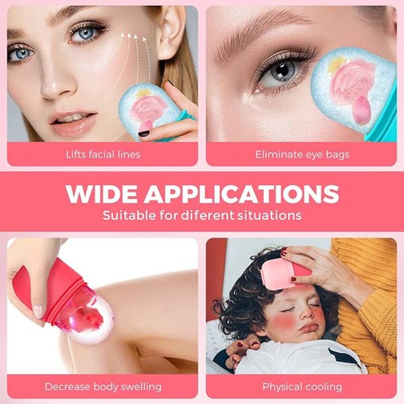2PCS Ice Roller Mold For Face,Eyes & Neck,Enhance Your Natural Glow,Brighten Your Skin,Reduce Acne & Fine Lines,Shrink Pores,Lubricate Skin,Reusable Facial Treatment,Tightens & Tones Skin,De-Puff Eye
