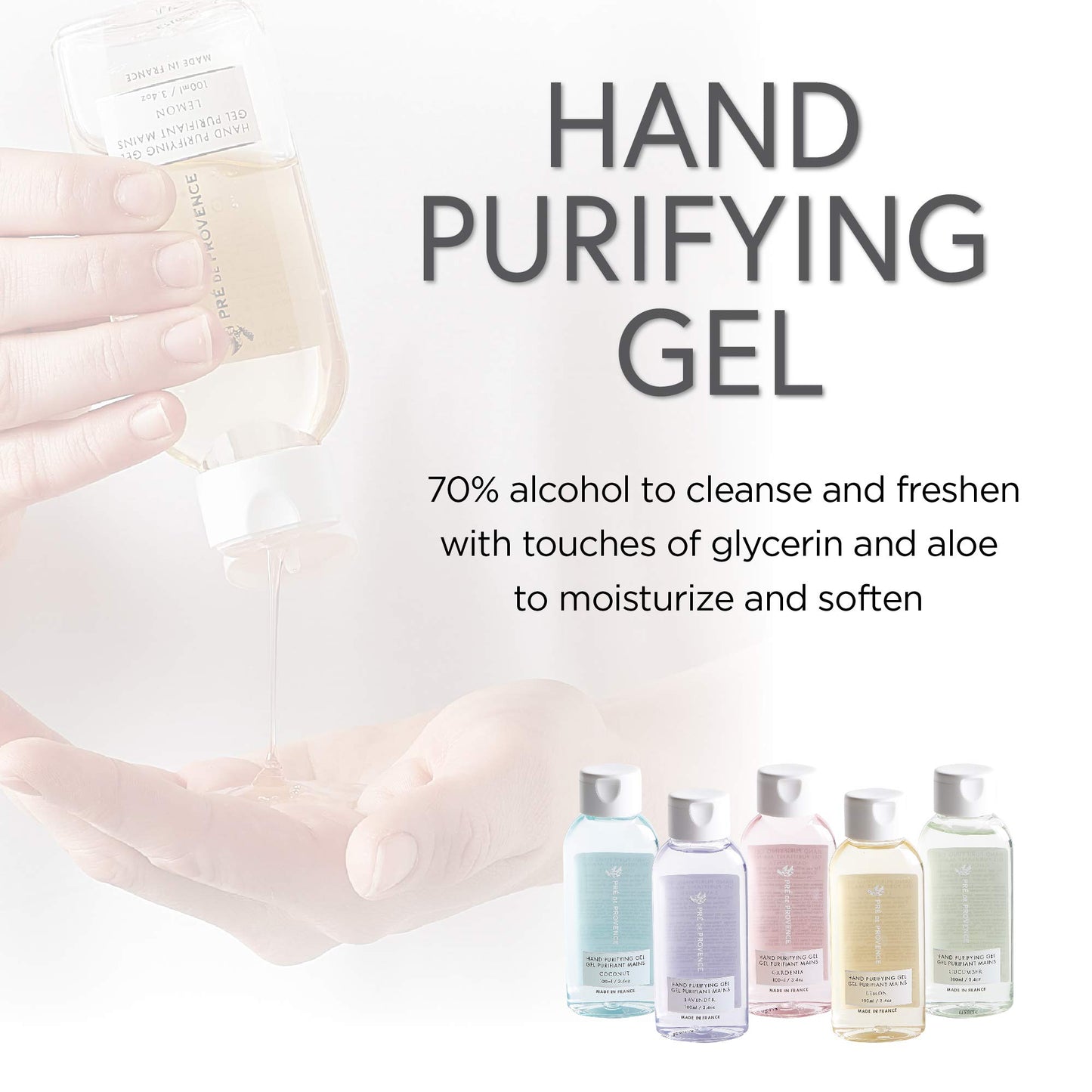 Pre de Provence Advanced Alcohol Based Hand Sanitizer, Gardenia, 3.4 Fluid Ounces