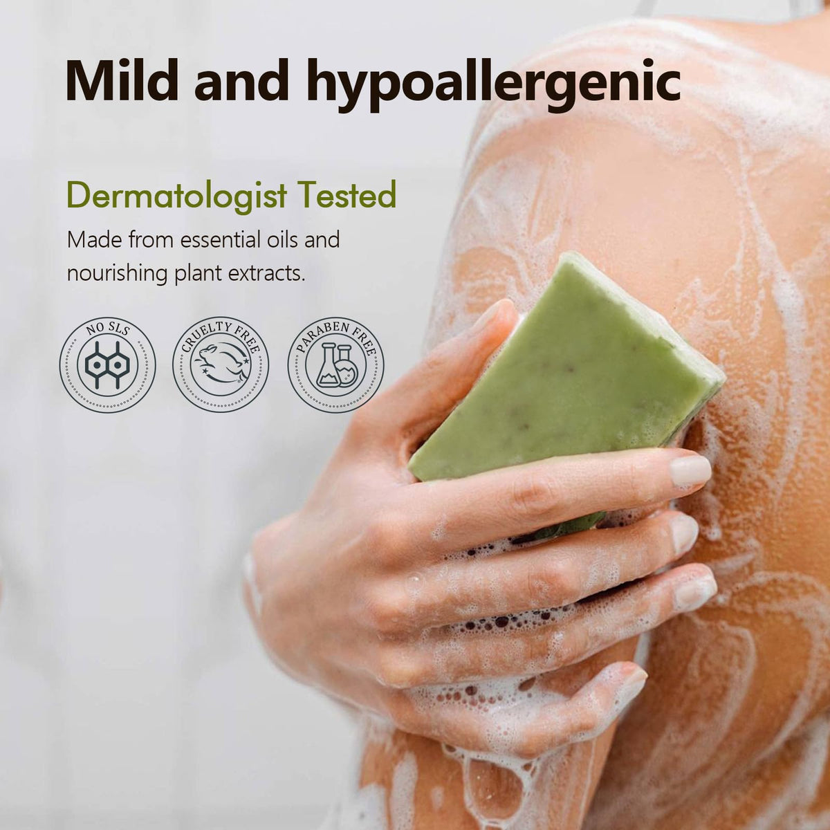 PALFICAB Green Tea Soap Bars for Face and Body, 2 Bars
