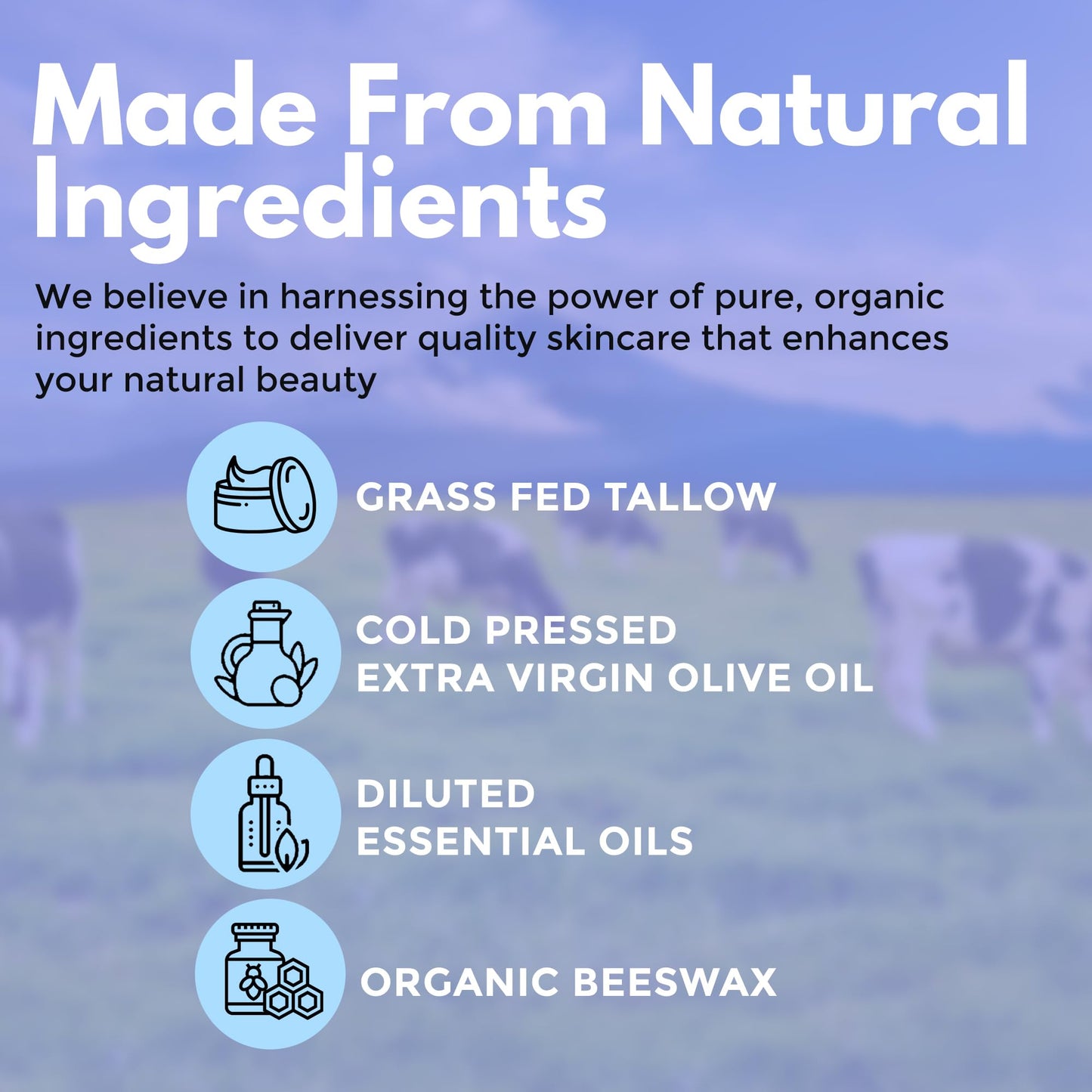 Handmade Multi-Purpose 100% Grass Fed & Finished Tallow Balm for Skin - Organic Grapefruit and Lemon Scented Tallow Balm For Dry Skin