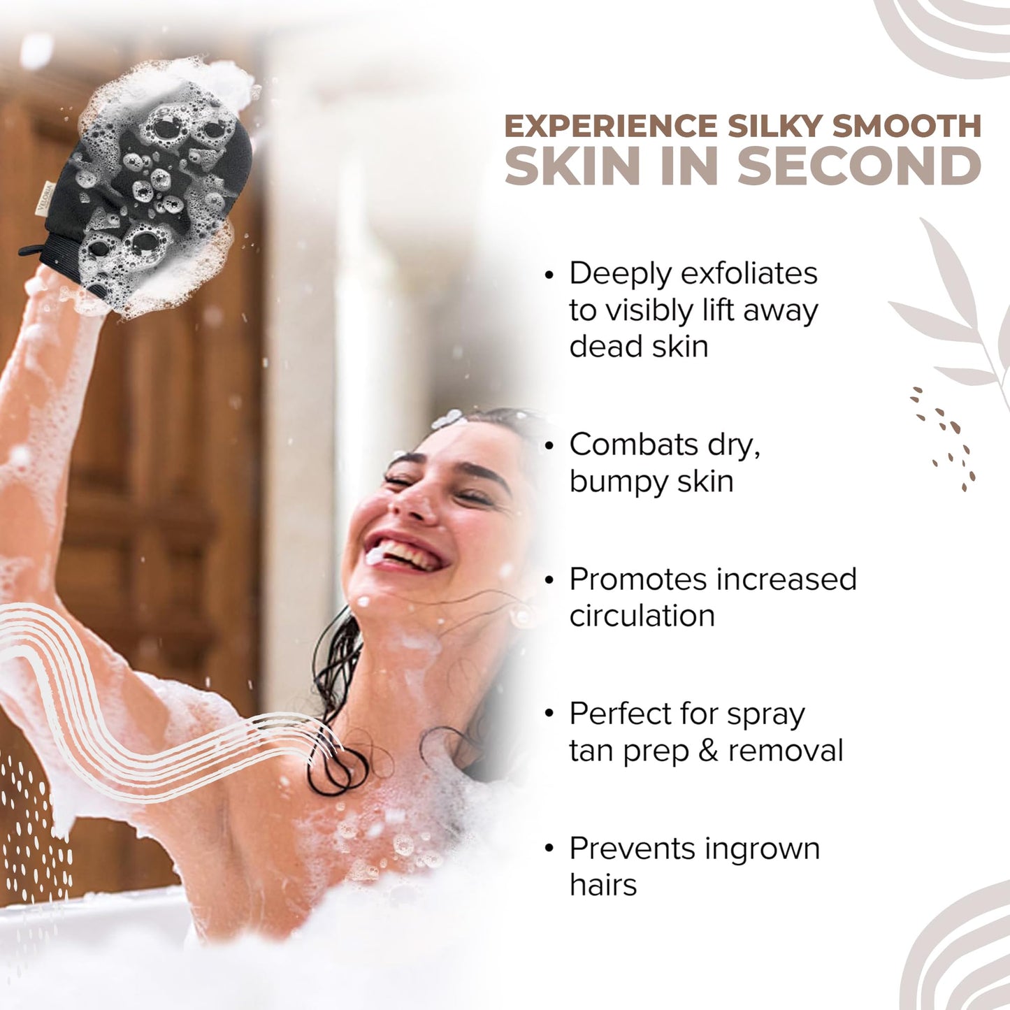 VELORIA Korean Exfoliating Mitt for Body - 2-Pack Exfoliating Glove Set - Dead Skin Remover for Body - Self-Tan Removal & Keratosis Pilaris Treatment
