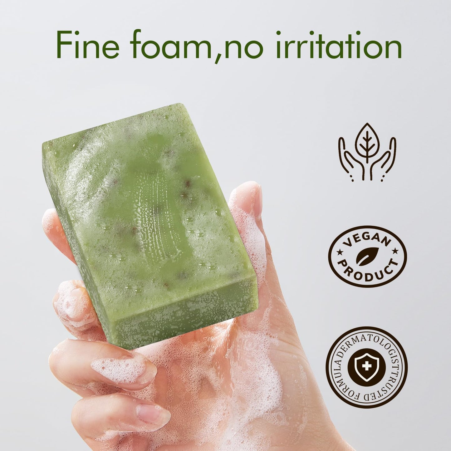 PALFICAB Green Tea Soap Bars for Face and Body, 2 Bars