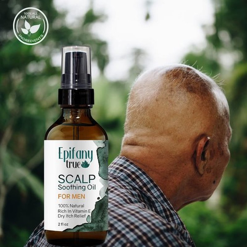 Epifany True Scalp Soothing Oil For Men 2oz For Itchy Dry Sensitive Scalp & Skin | 100% Natural | Vitamin E Rich Antioxidant Ingredients | Intensely Moisturizing | Calming to Sunburns