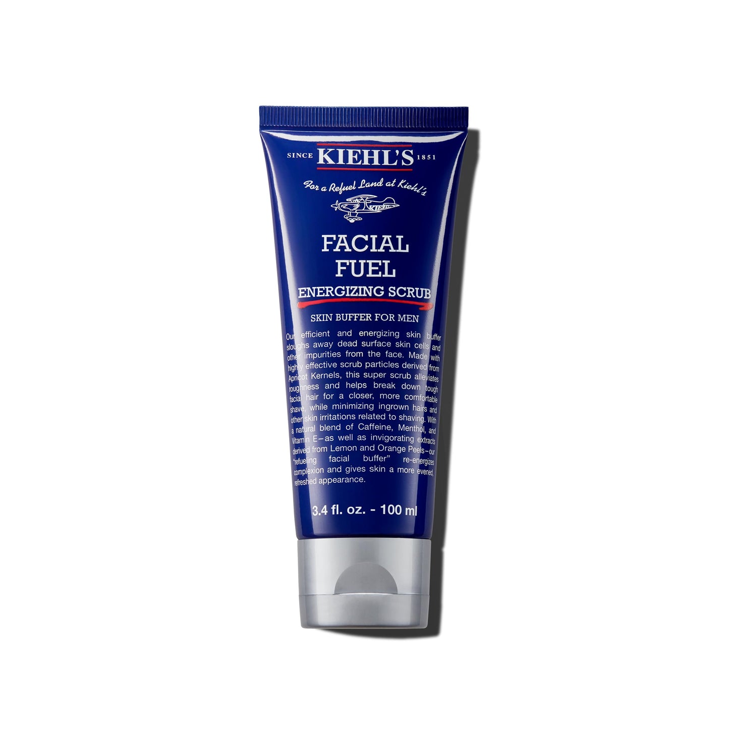 Kiehl's Facial Fuel Exfoliating Face Scrub, Facial Cleanser for Men, Smooths Skin & Removes Dead Skin, Dirt & Oil, Helps Soften Tough Facial Hair, with Caffeine, Menthol, Vitamin E - 5.0 fl oz