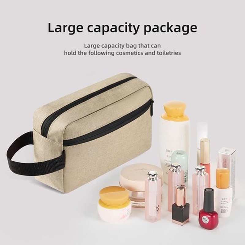 Icramsy Travel Toiletry bag Toiletry bag for women men Hanging toiletry bag Cosmetic bag Travel accessories for Women Men (Khaki)