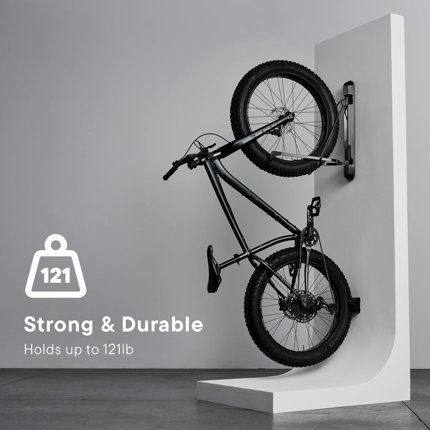 Steadyrack Proflex Fat Bike Rack - Vertical Wall Mount Bike Storage for Home - Roll-in Roll-Out System - Space-Saving Pivot – Fits Fat, Plus, Cruisers, Fender - Includes GearMate SteadySpine - 2 Pack