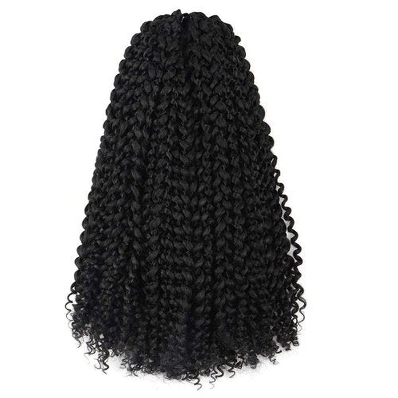 Pelokaa Passion Twist Hair - 18 Inch 7packs Jet Black Water Wave Crochet Braids Synthetic Braiding Hair Extensions (18 Inch, #1-7P)