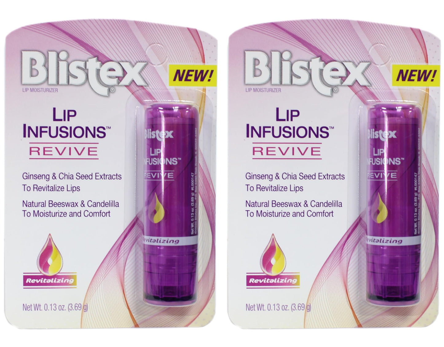 Blistex Lip Moisturizer Lip Infusions Revive, 0.13 oz (Pack of 2)