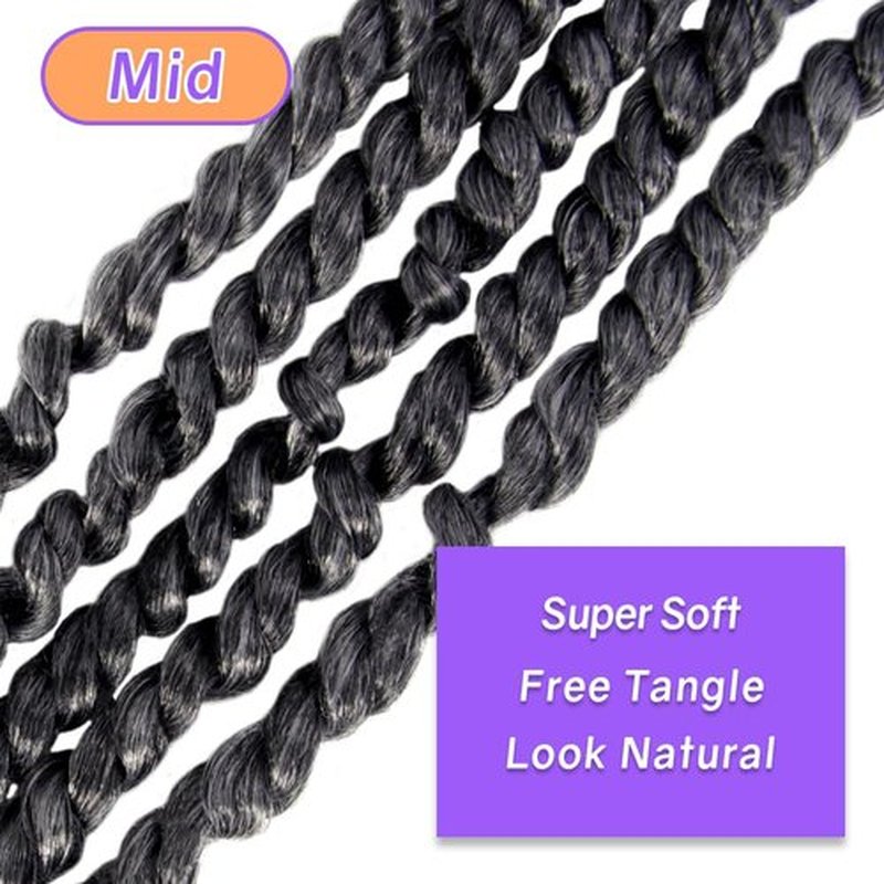 LOCSBYHAND 30 Inch Long Pre-looped/twisted Passion Twist Crochet Hair 4 Packs for Mixed-color Using (4 Packs, TGrey/Ombre Grey)