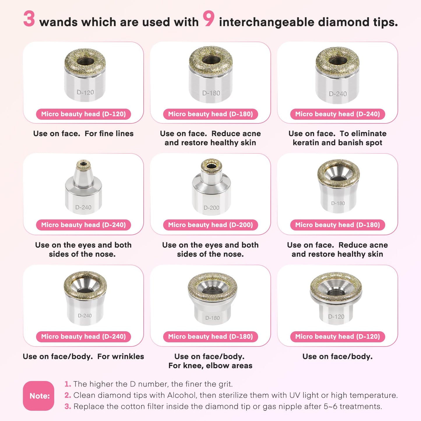 3 in 1 Diamond Machine, TopDirect Facial Skin Care Salon Equipment Beauty Device with Spray Gun (Strong Suction Power: 65-68cmhg)