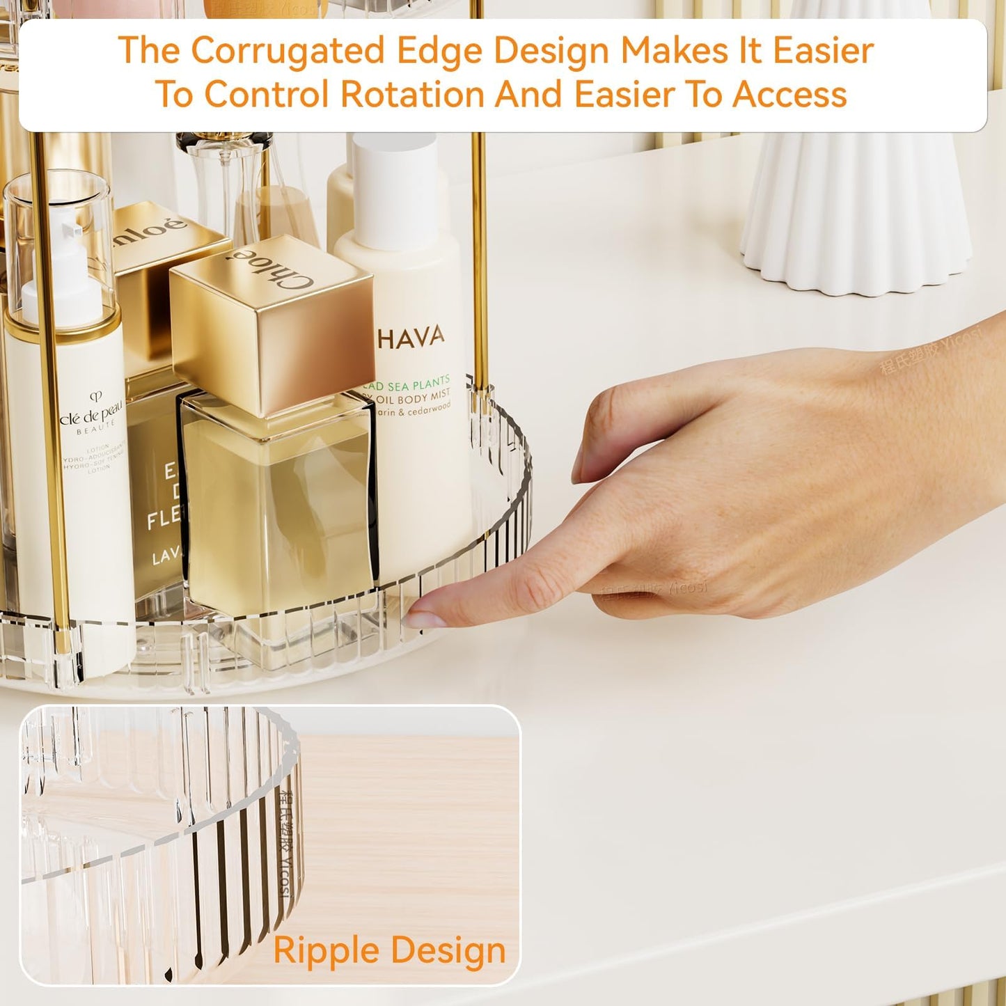 Yieach Acrylic 360 Rotating Makeup Organizer and Perfume Organizer (2 Tier)
