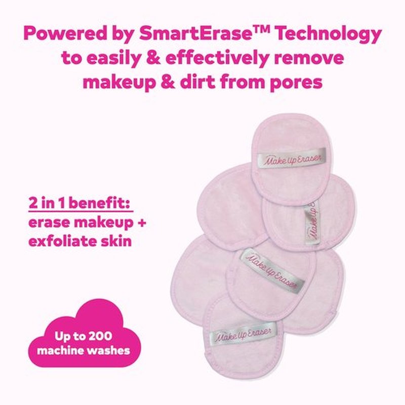 The Original MakeUp Eraser, 7-Day Set, Erase All Makeup With Just Water, Including Waterproof Mascara, Eyeliner, Foundation, Lipstick, Sunscreen, and More! Silver Infused, 7ct.