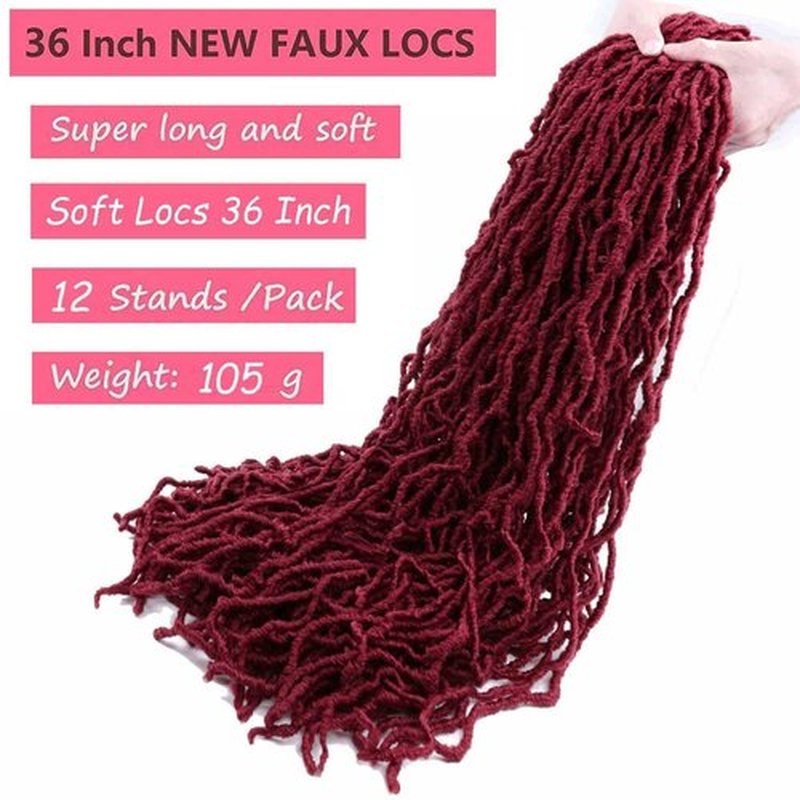 6 Packs Soft Locs Crochet Hair Pre Looped 36 Inch Super Long Faux Locs Crochet Braids Goddess Locs Dreadlocs Synthetic Hair For Black Women (118#, 36 Inch 6Pack)