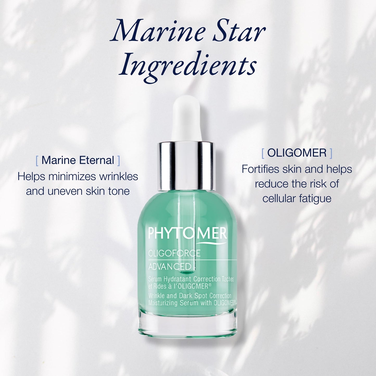 Phytomer Oligoforce Advanced Wrinkle and Brown Spot Correction Moisturizing Serum | Fast-Absorbing Hydrating Moisturizer for More Radiant, Nourished Skin (30 ml)
