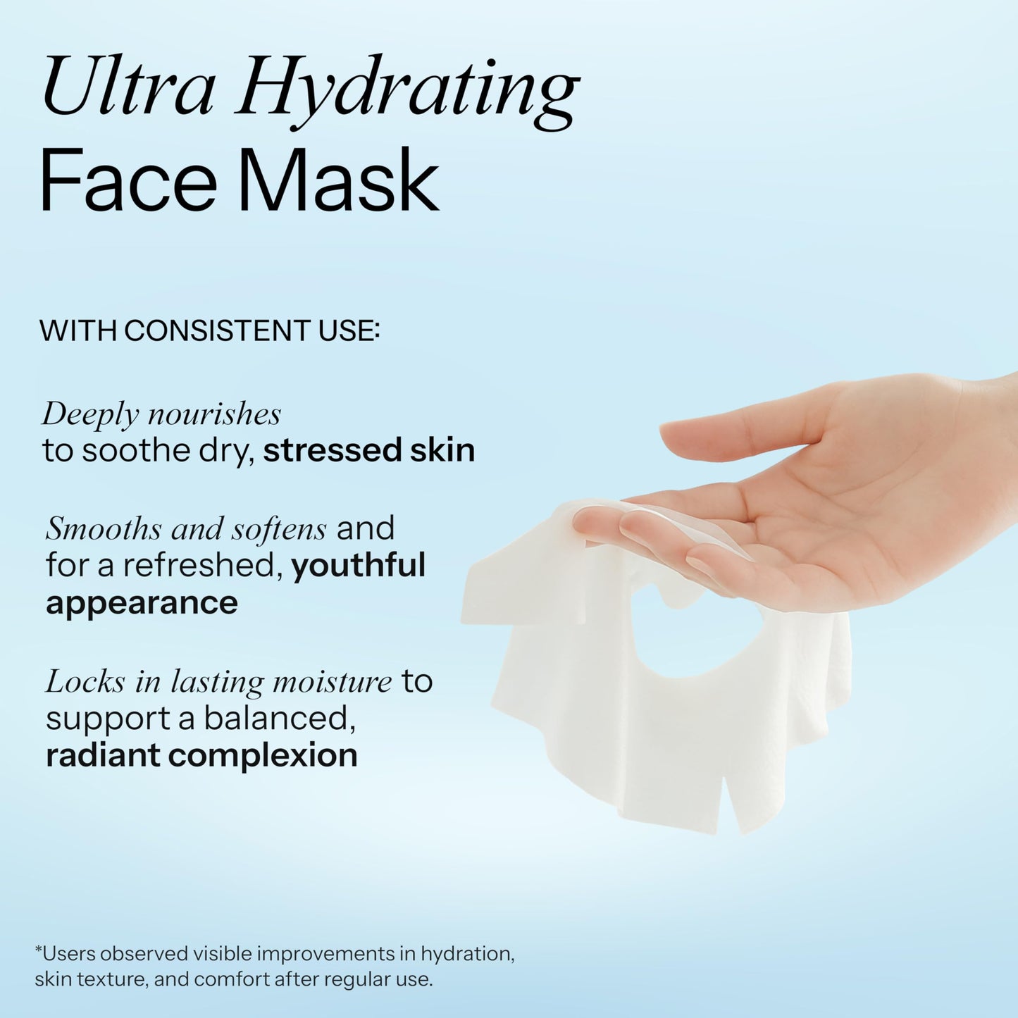 Radiant Aura Ceramide & Hyaluronic Acid Sheet Mask - Dermatologist Tested, Anti Aging, Korean Skin Care - Hydrates, Plumps Fine Lines, Supports Skin Barrier, Pre-Makeup Ready - Vegan, Clean - 5 Count