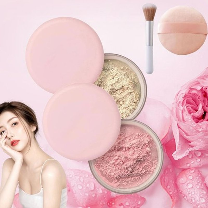 Luminance Milano Pink Powder, Luminance Milano Powder, Allaur Beauty Pink Setting Powder, Beauty Blurring Powder, Beauty Pink Setting Powder, Waterproof Setting Powder, for All Skin Tones(2 Pcs*c)