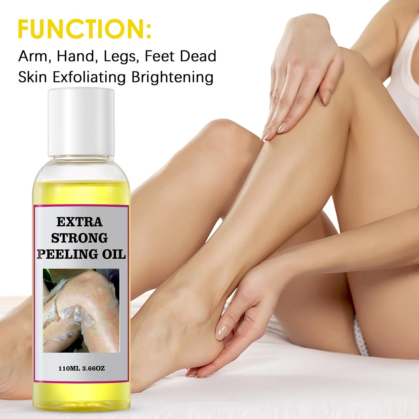 YAFUSIPE Yellow Peeling Oil for Dark Skin Strong Peel Oil Extra Strength Exfoliating Chemical Exfoliant Peels Solution at Home Body Peeling for Exfoliate Body Hand Foot Knuckle All Skin Type 3.66 OZ