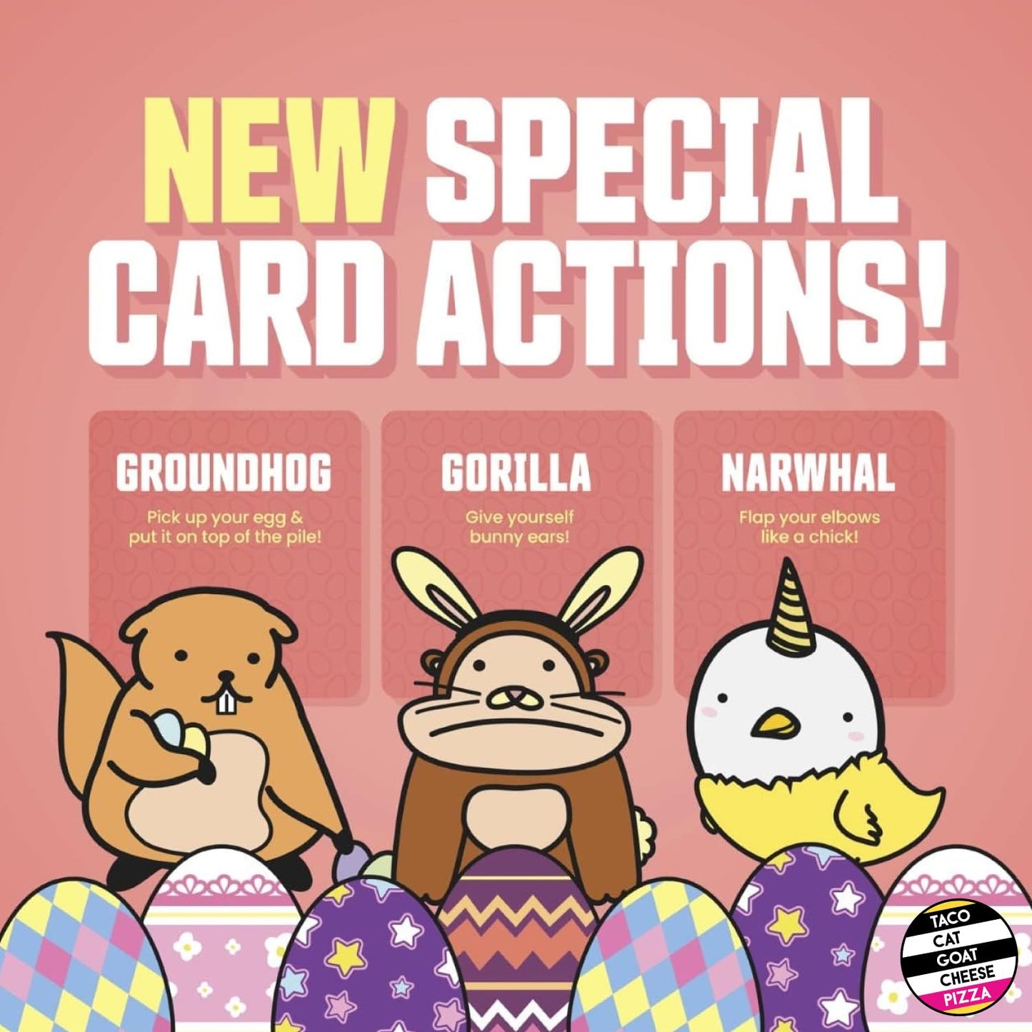 Taco Cat Goat Cheese Pizza Easter Edition Card Game for Family Game Night | Candy-Free Easter Basket Stuffers | Easy to Play 15 Minute Rounds | Fun for Kids, Teens, Adults, and Families | 2-8 Players