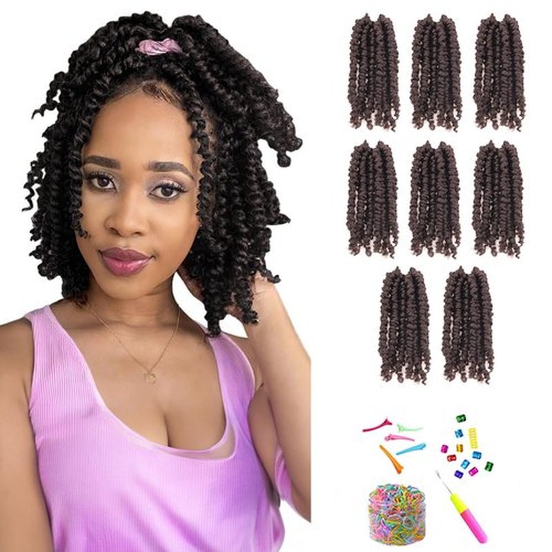 Miss Sula Passion Twist Hair-Pre-twisted Passion Twists,Pre-Looped Crochet Braids Made Of Bohemian Hair Synthetic Braiding Hair Extensions (6 Inch(Pack of 8), 4#)