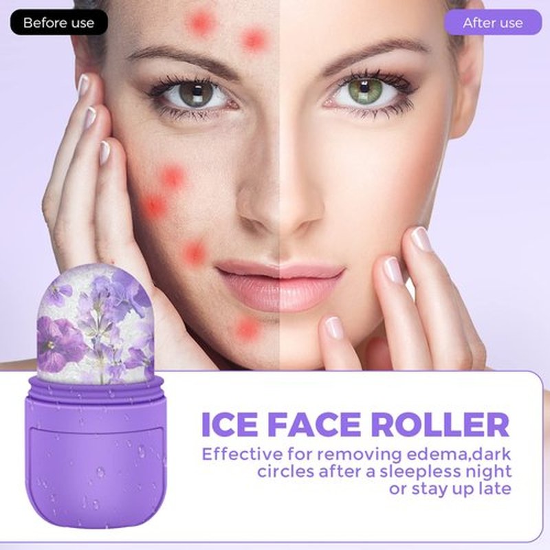 AURUZA Ice Face Roller Ice Roller for Face and Eye Puffiness Beauty Ice Face Roller Mold Tray Face Frosting Massage Beauty Skincare Tool for Brightening Lubrication Shrink Pore Removal Fine Lines…