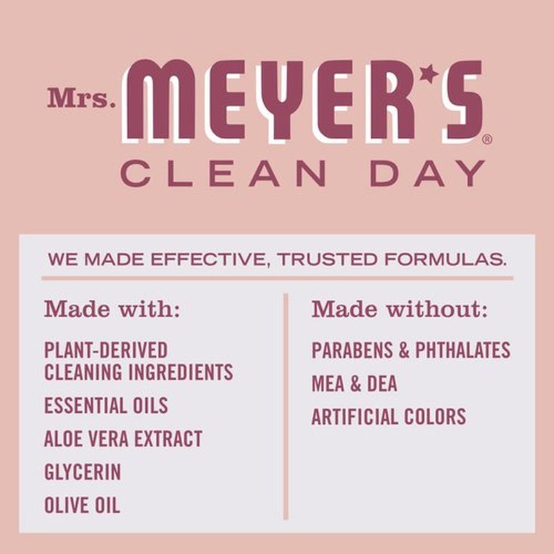 Mrs. Meyer's Clean Day Liquid Hand Soap Rose 12.5 Fl Oz (Pack of 3)