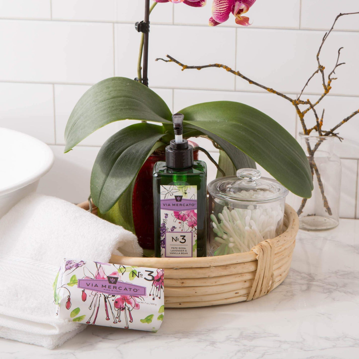 Via Mercato Liquid Soap, Shea Butter Enriched (12 oz), No. 3 - Pepe Rose, Lavender & Vanilla Bean