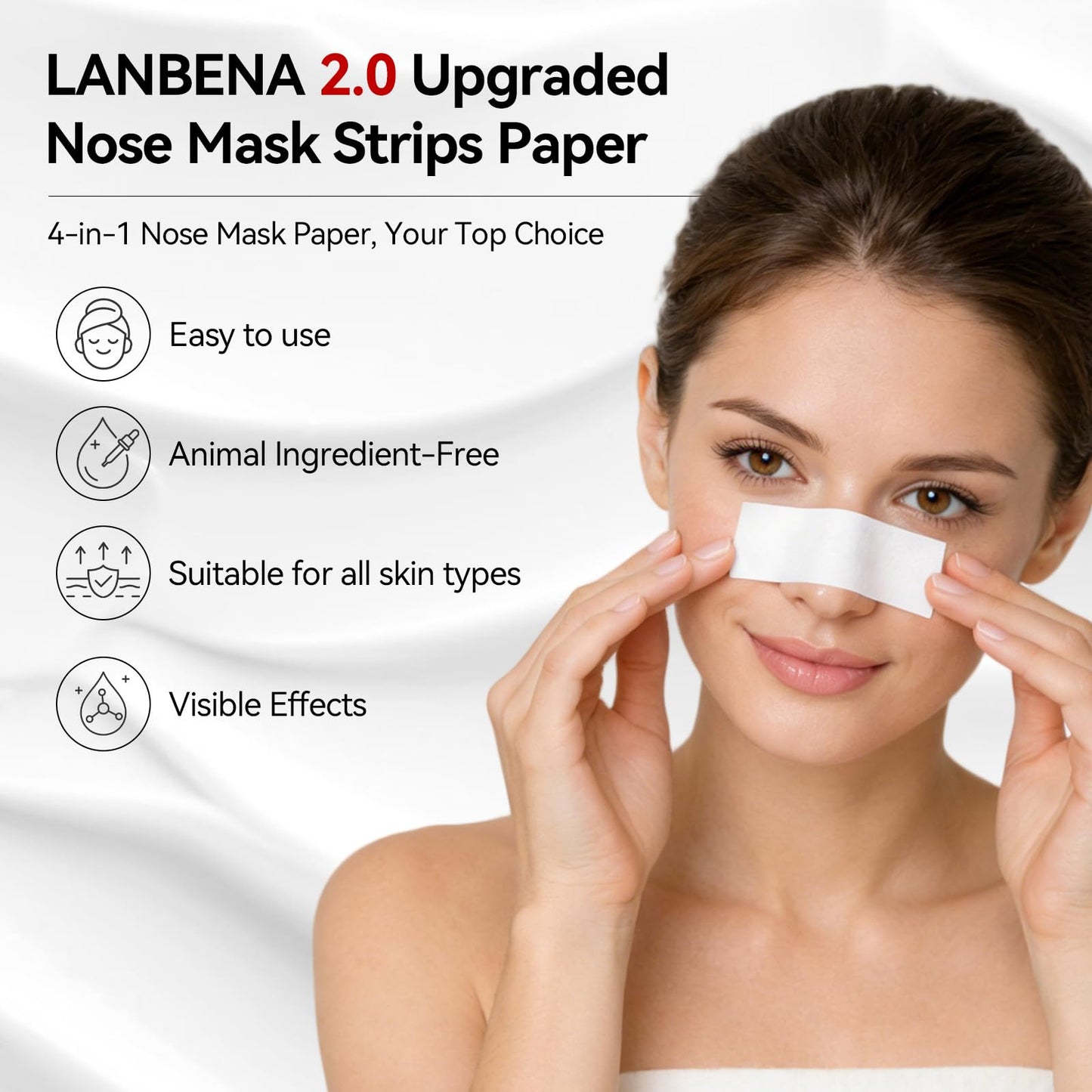 LANBENA 120 Pcs Nose Mask Strips Paper, Compatible with LANBENA Blackhead Remover Peel-Off Mask, Accessories for Blackhead Removal