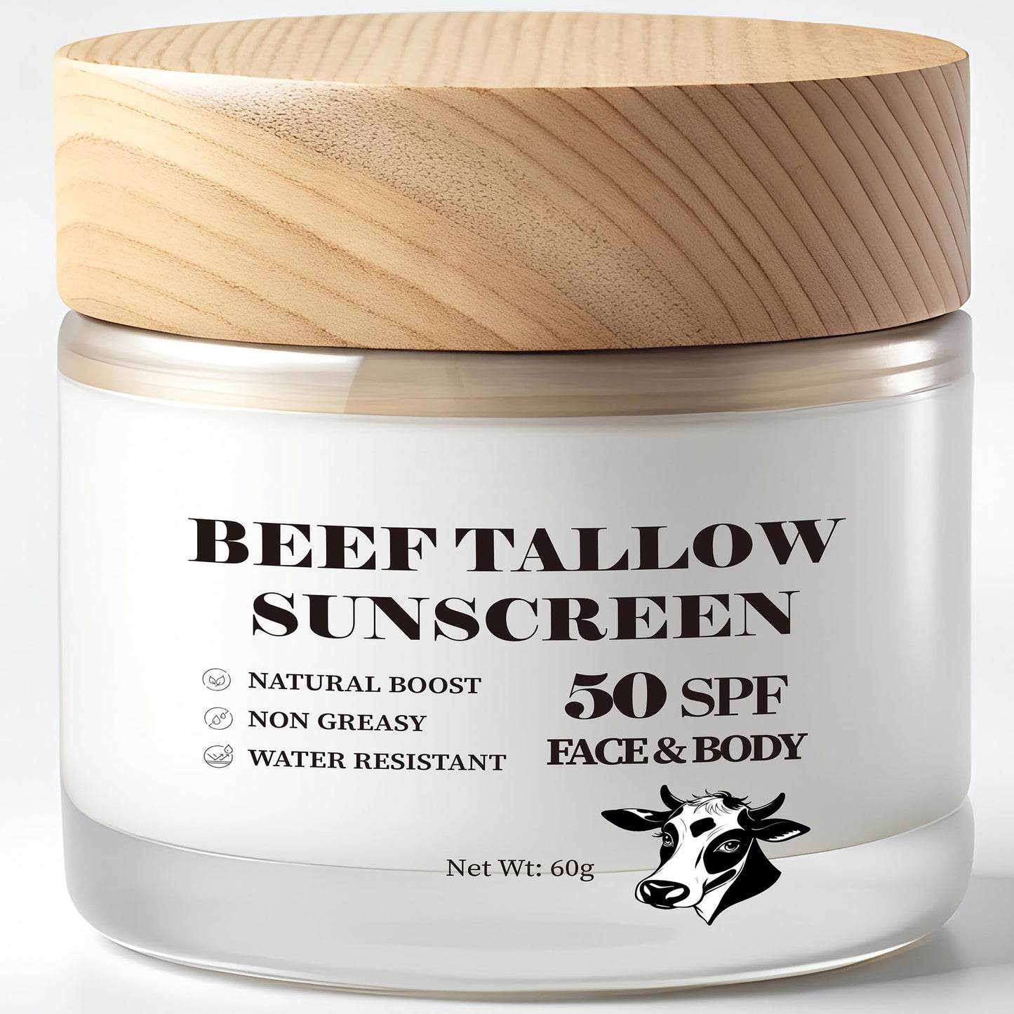 Scosvvi Tallow Sunscreen SPF 50: zinc oxide sunscreen non toxic Sunblock -Face & Body Sun Protection for Adults & Kids- 2 oz