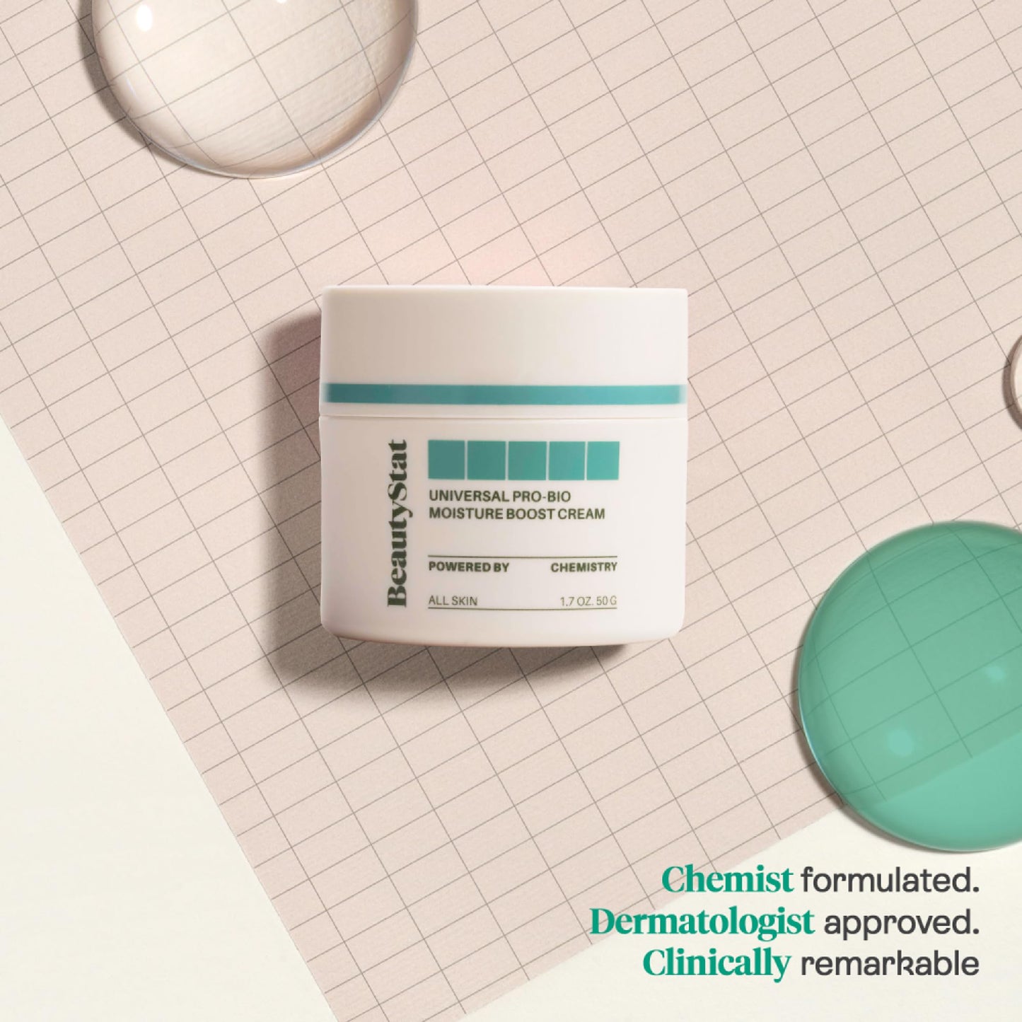 BeautyStat Probiotic 24HR Moisture Boost Cream - Made in the USA - Daily Moisturizer Face Cream with Probiotics, Ceramides, Hyaluronic Acid for Natural Anti Aging, Fine Lines, Wrinkles (1.7oz / 50ml)
