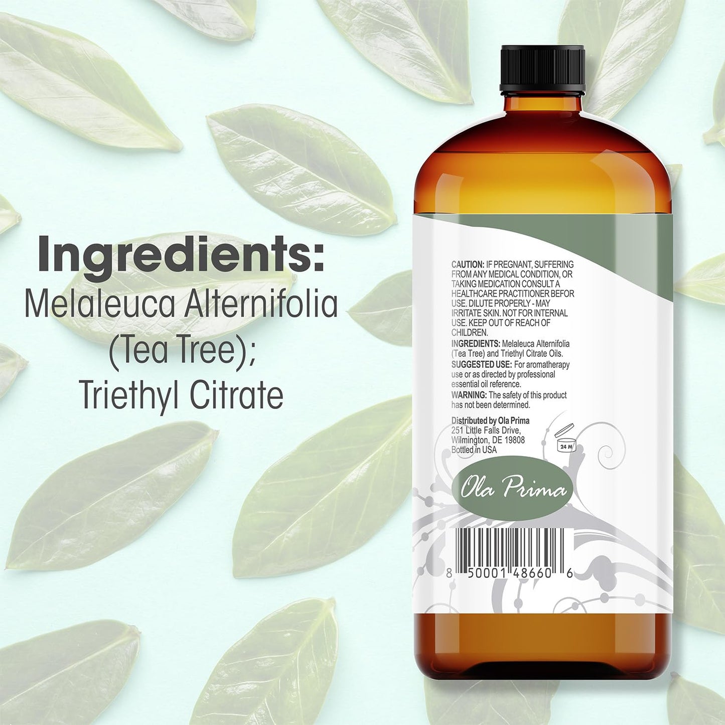Ola Prima 16oz Tea Tree Essential Oil – Therapeutic Grade Bulk for Soap and Candle Making - Tea Tree Oil