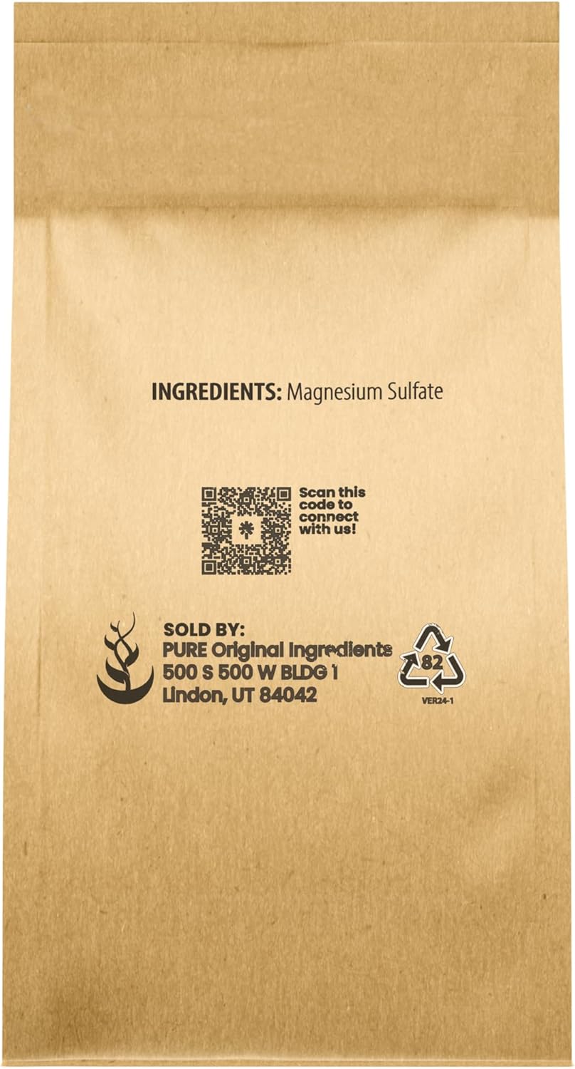 Pure Original Ingredients Epsom Salt (10 lb) Pure Magnesium Sulfate, Soaking Solution