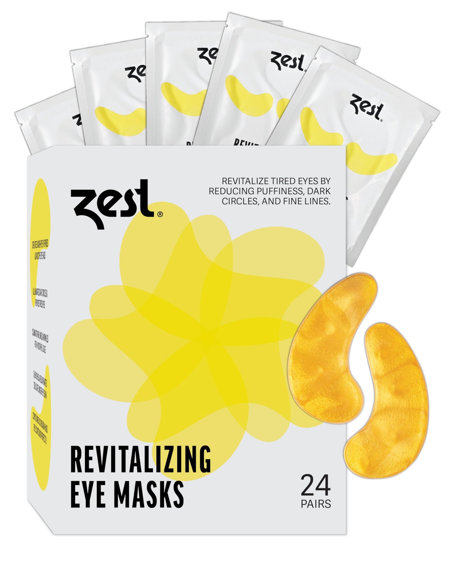 ZEST 24 Pairs 24k Gold Gel Crystal Collagen Eye Mask - Under Eye Pads for Moisturizing, Reducing Fine Lines, Dark Circles & Puffy Eyes Patch for Women and Men