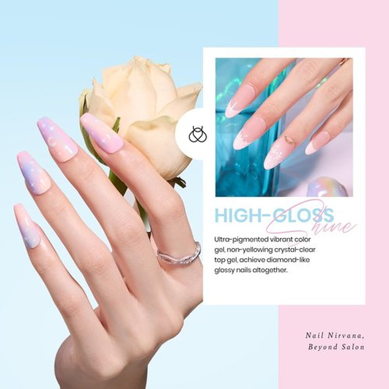 beetles Valentines Gel Polish Nail Set 20 Colors Summer Pastel Girly Sparkle Glitter Uv Gel Dreamy Town Collection Macaroon Bright Pastel Nail Manicure Kit with 3Pcs Base Top Coat Gift for Girls
