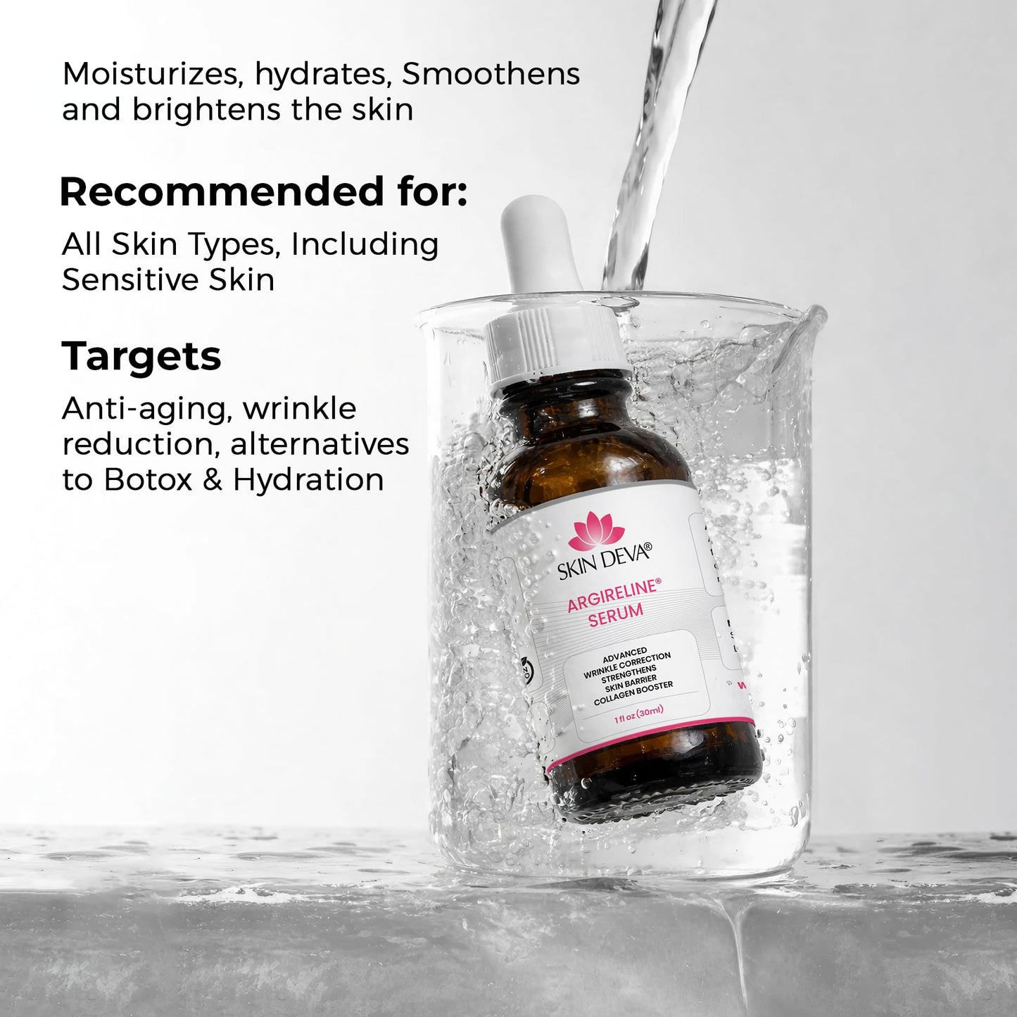 Skin Deva Argireline® Peptide Serum with Hyaluronic Acid – Acetyl Hexapeptide-8 Formula – Hydrating Anti-Aging Face Serum for Fine Lines & Smoother-Looking Skin (PACK OF 2)