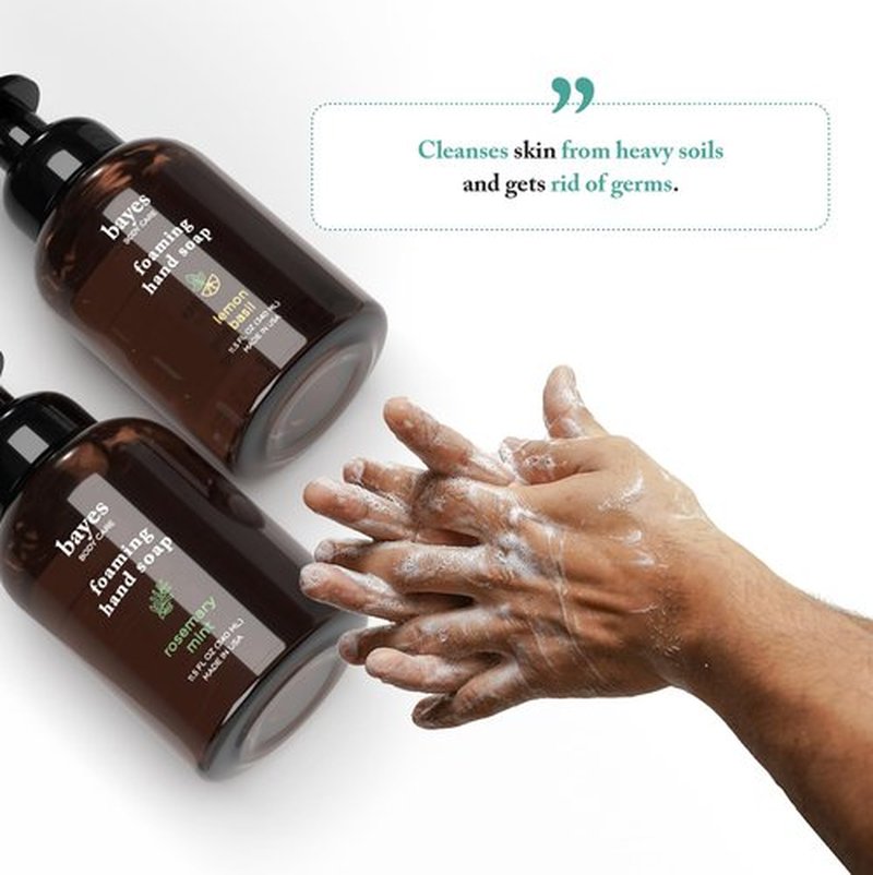 Bayes Foaming Hand Soap - Aromatic and Nourishing Hand Wash, Infused with Essential Oils - USDA Certified Biobased - 11.5 Ounce, Lavender