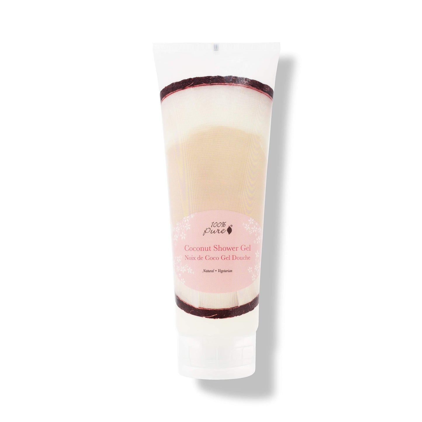 100% PURE Coconut Shower Gel Natural Foaming & Hydrating Body Wash - Deeply Moisturizing Gentle Soap Cleanser for All Skin Types, Even Sensitive - Gluten-Free - 8 Fl Oz