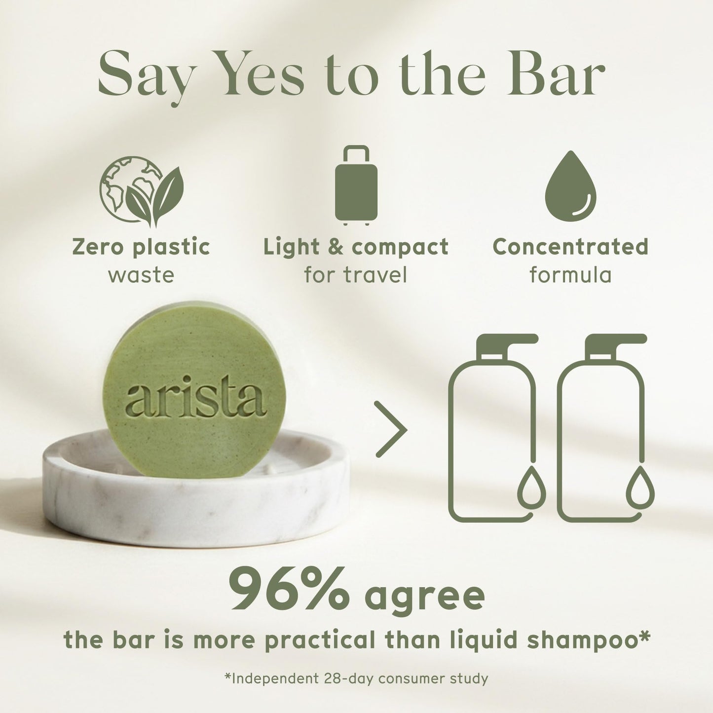 Arista Anti-Dandruff Shampoo Bar | Sulfate-Free, with Leaf Powder, Arnica & Tea Tree | Vegan Solid Shampoo Bar