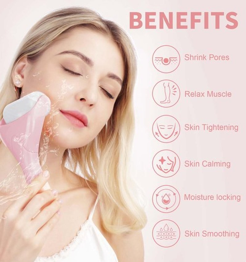 Ice Roller for Face & Eye, [2-Rollers] Ice Face Roller Puffiness Relief, Reduce Wrinkles, Face Massager Roller Self Skin Care, Gifts for Women & Men | Pink