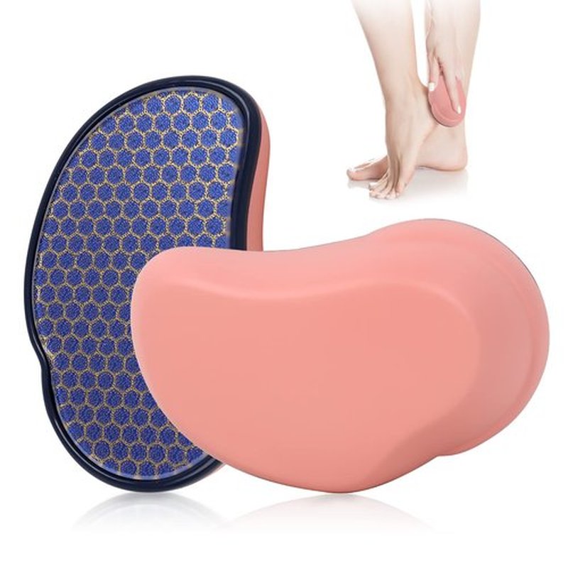 Uyoky Callus Remover Foot File, Glass Pedicure Foot Scrubber, Heel Scraper Hard Skin Remover for Feet, Ergonomic Design Foot Care Tool for Soft Skin (Pink)