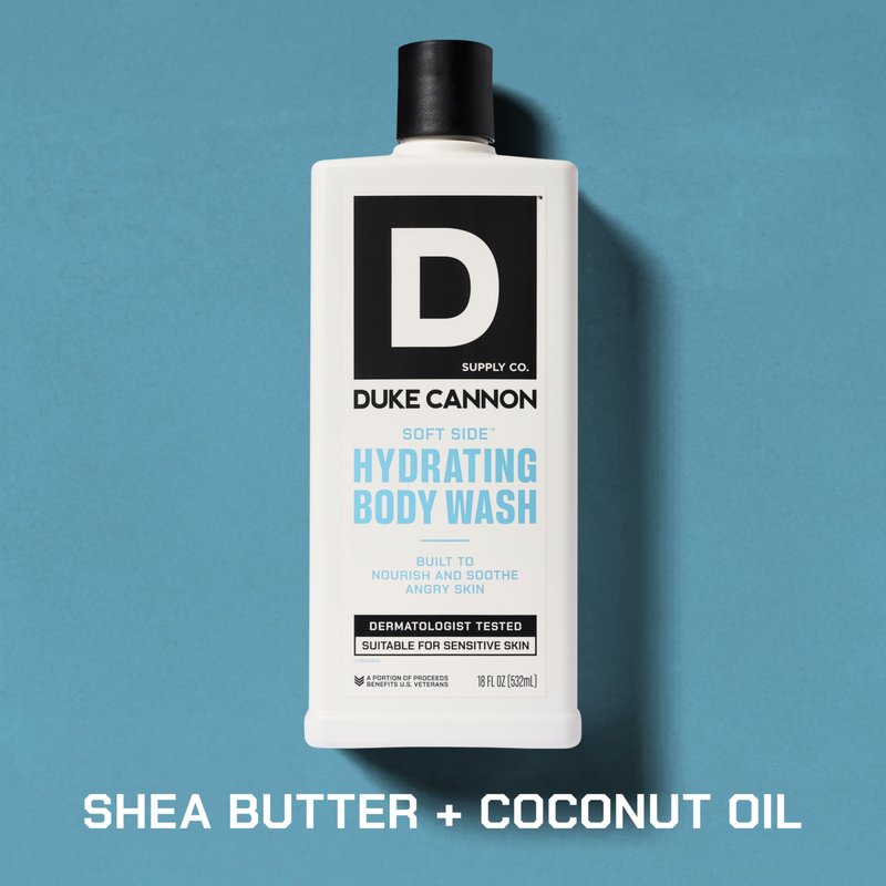 Duke Cannon Supply Co. Soft Side Hydrating Body Wash for Men – 18 oz Moisturizing Shower Gel, 3-Pack, Shea Butter & Oat Protein, Black Tea & Sandalwood Scent