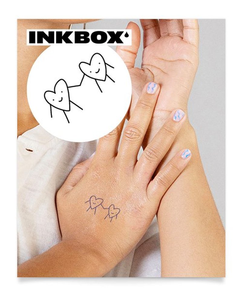 Inkbox Temporary Tattoos, Semi-Permanent Tattoo, One Premium Easy Long Lasting, Water-Resistant Temp Tattoo with For Now Ink - Lasts 1-2 Weeks, Meep, 2 x 2 in