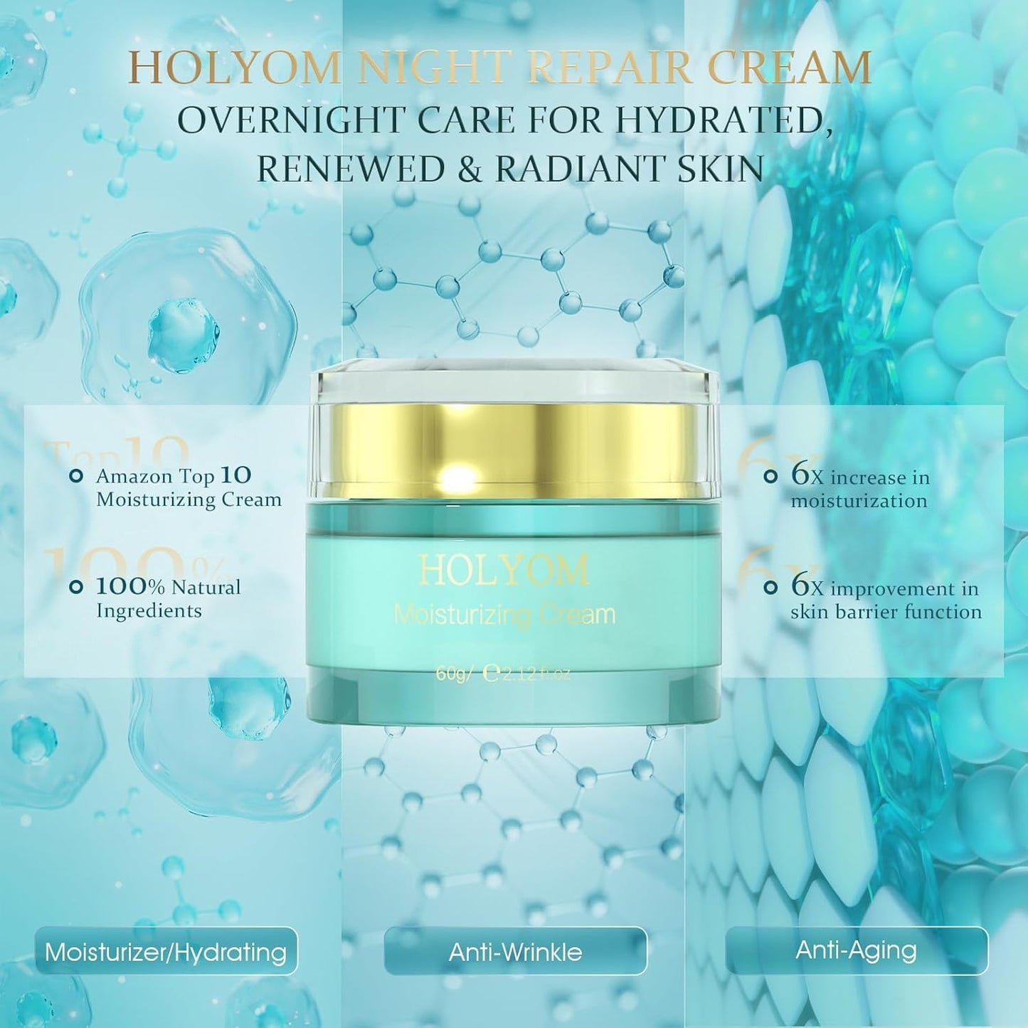 Luxeviss Advanced Crepey Skin Repair Cream – Anti Wrinkles for Crepey and Sagging Skin – Tightening-Looking Moisturizer for Face, Neck, Chest & Body - 2.138 Fl Oz