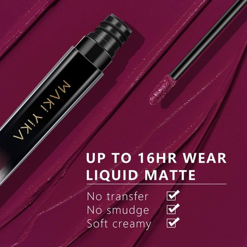 MAKI YIKA Dark Purple Lipstick for Women Color Stay Long Lasting Lipsticks, No Smudge Purple Matte Liquid Lipstick Transferproof Cruelty-Free Lip Color, In Charge