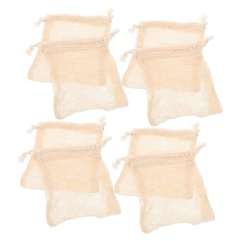 Beavorty 24 Pcs Soap Storage Bag Linen Soap Exfoliating Soap Bar Soap Net Bag Cleaning Soap Body Bar Soap Foaming Bag Saver Pouch Making Meshes Cleansing Bath Wipe Cotton Linen