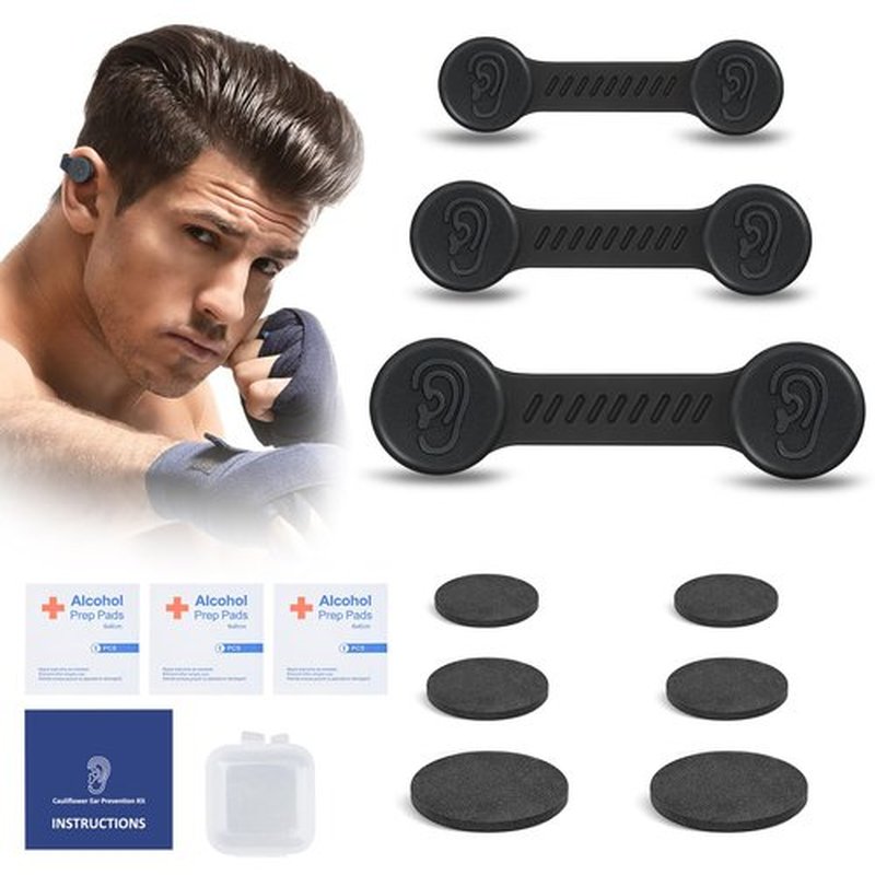Cauliflower Ear Magnet - Effective Magnets Compression Kit - Prevention & Treatment of Hematomas & Keloid in BJJ, Wrestling, MMA, Grappling, Muay Thai, Rugby (Small, Middle and Large, Each 1 PCS)